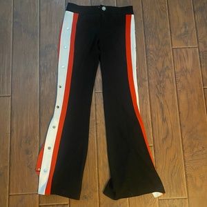 Made In Italy Sexy Side High Split Pants Button Snap Closure Pant